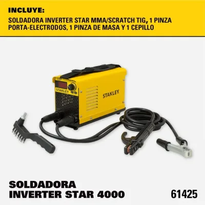 Soldadora Inverter 160A MMA / TIG Scratch Star 4000 STANLEY 61425-B2C 2