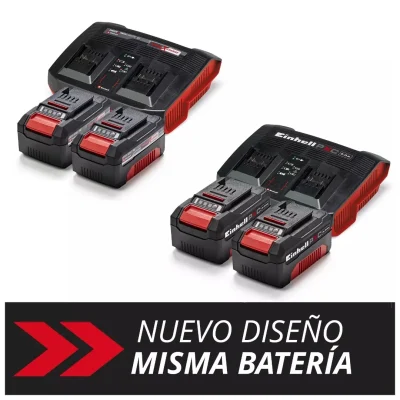 Kit Cargador Doble + 2 Baterías 18V 4,0Ah Power X-Change EINHELL 4512112 2