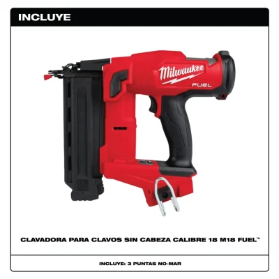 Clavadora Brad Calibre 18 Inalámbrica M18 FUEL MILWAUKEE 2746-20 2