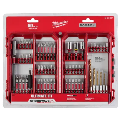Juego de Puntas y Brocas Shockwave Impact Duty 60 Piezas MILWAUKEE 48-32-4097 2