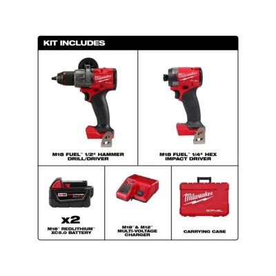 Kit Taladro y Atornillador de Impacto Inalámbrico 18V M18 FUEL MILWAUKEE 3697-259 1