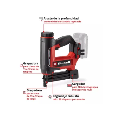 Pistola De Clavos Y Grapas 18 V Power X-Change EINHELL 4257800 3