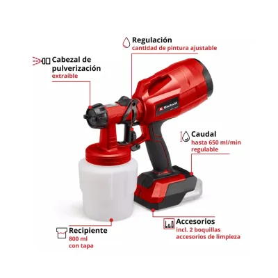 Pistola De Pintura Inalámbrica 18v EINHELL 4260025 3