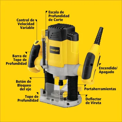 Fresadora 1200w Eléctrica 220v STANLEY SRR1200-B2C 3