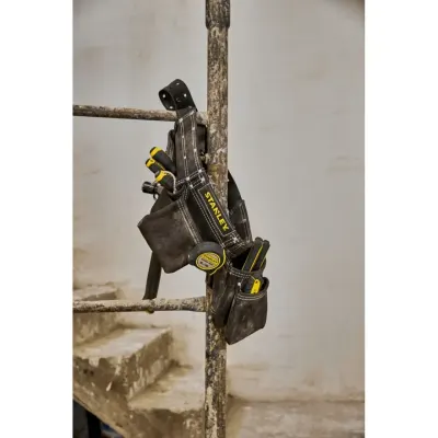 Cinturón Portaherramientas de Cuero Gamuza 11 Bolsillos STANLEY STST1-80113 3