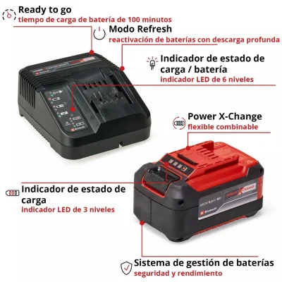 Kit Batería 5,2 Ah + Cargador Rápido 3A PXC-Starter-Kit 18V Power X-Change EINHELL 4512147 3