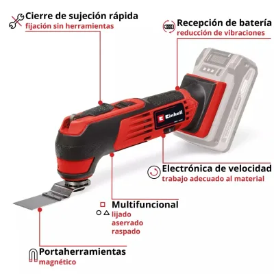 Herramienta Multifunción Oscilante 18V Power X-Change EINHELL 4465195 4