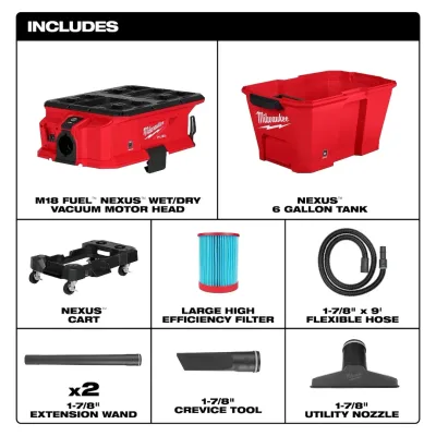 Aspiradora Húmedo/Seco 6 Galones NEXUS con Compatibilidad PACKOUT M18 FUEL MILWAUKEE 0915-20 3