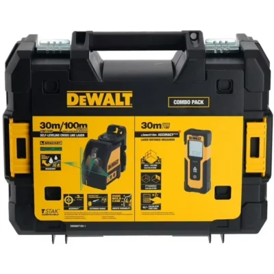 Kit Nivel Láser de Cruz Verde + Medidor de Distancia 30 m DEWALT DW0887100-1 3