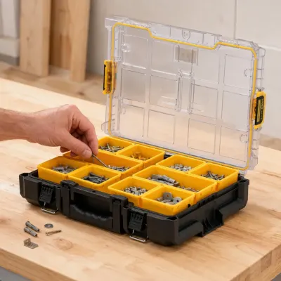 Organizador DS100 con Tapa Transparente TOUGHSYSTEM 2.0 DEWALT DWST83394-1 3