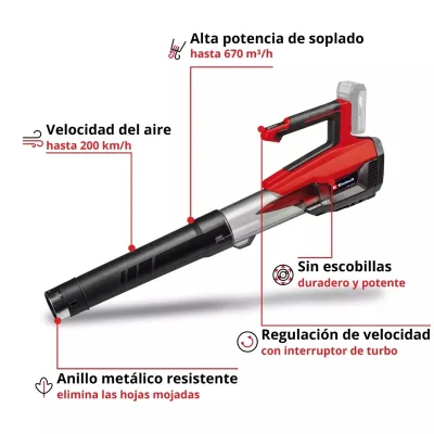Soplador de Hojas 200 km/h Brushless 18V Power X-Change EINHELL 3433555 3