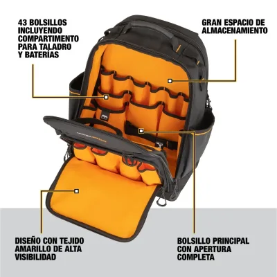 Mochila para Herramientas 43 Bolsillos 23,8L Edición McLaren DEWALT DWST60122-1 3
