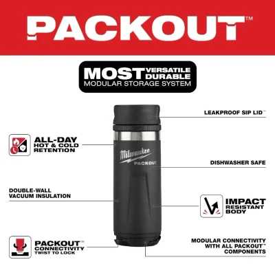 Botella Térmica 18 oz PACKOUT MILWAUKEE 48-22-8395B 4