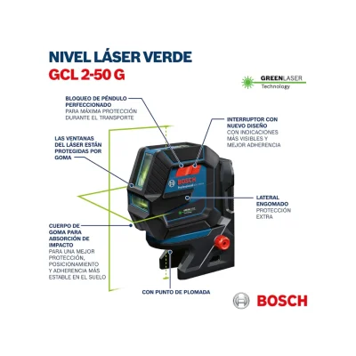 Nivel Láser Verde De Líneas Cruzadas 15m BOSCH 0601066M01000 4