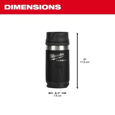 Botella Térmica Aislada 12 oz con Tapa Sip PACKOUT MILWAUKEE 48-22-8391B 5