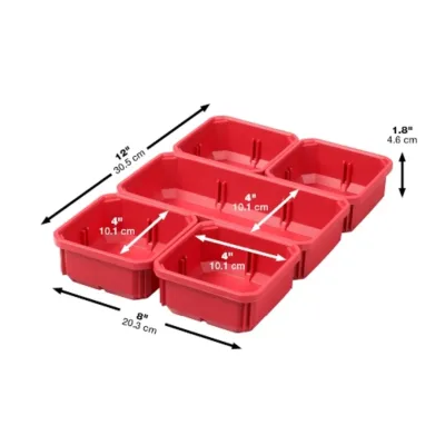 Organizador de Perfil Bajo 10 Compartimentos PACKOUT MILWAUKEE 48-22-8431 5