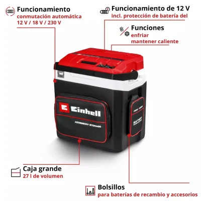 Cooler Inalámbrico 27 L Termoeléctrico Híbrido 18V Power X-Change EINHELL 2048420 6