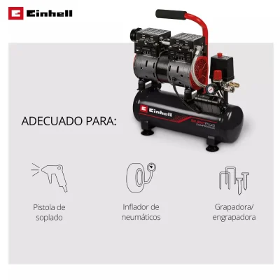 Compresor Silencioso 6 L 8 bar TE-AC 110/6 Silent Plus EINHELL 4020600 6