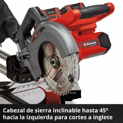 Sierra Ingleteadora Deslizante 210mm 3.800 RPM 18V Power X-Change EINHELL 4300880 6