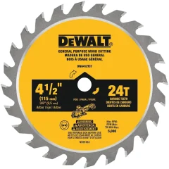 Disco Sierra 4 1/2 24 Dientes Eje 3/8 DEWALT DWA412TCT