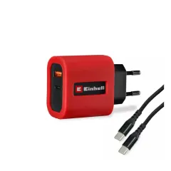 Cargador USB Rápido Doble Puerto USB-C PD 65W + USB-A 18W EINHELL 4514149