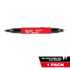 Marcador Doble Punta Negro Punta Ultra Fina y Fina INKZALL MILWAUKEE 48-22-3115