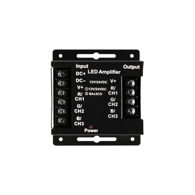 Amplificador RGB HS Compact 12-24V 3x120W Metal Negro (kn)
