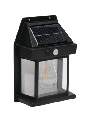 Apliqué de Muro Solar con Ampolleta Filamento Negro con sensor 3000K Luz Cálida IP65 (zh)