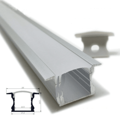 Perfil Aluminio Difusor 1201 3mt Alto Empotrable