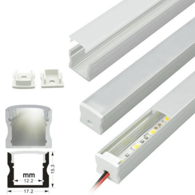 Perfil Aluminio Difusor 1202 3mt Alto Sobreponer
