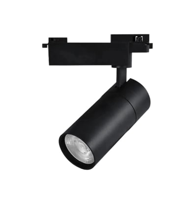 Foco Riel Monofásico 15W 3000K Luz Cálida Negro F.P.0.9 (kn)