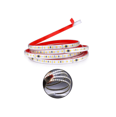 Cinta Led 220V New Gen 6000K Luz Fría corte 10cm c/adhesivo IP65 100mt (kn)