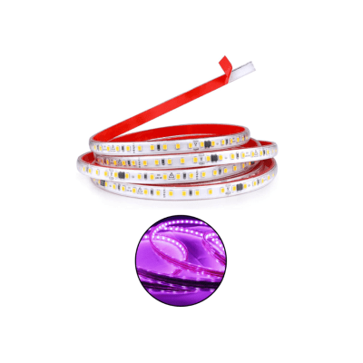 Cinta Led 220V New Gen Rosado corte 10cm c/adhesivo IP65 100mt (kn)