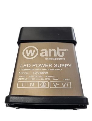 Fuente de Poder 12V 5A 60W IP44 lluvia (114x70x43mm)(wt)