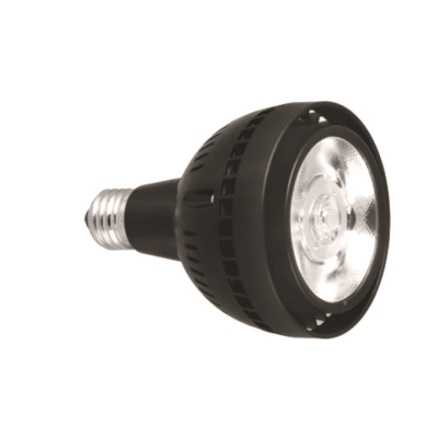 Ampolleta E27 Par30 40W 6500K Luz Fría Carcasa Negra
