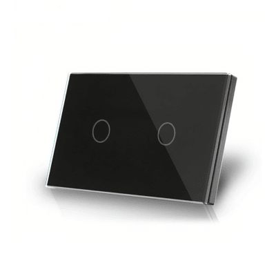Interruptor Wifi Touch Negro 2 Botones (con Neutro)