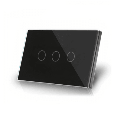 Interruptor Wifi Touch Negro 3 Botones (con Neutro)