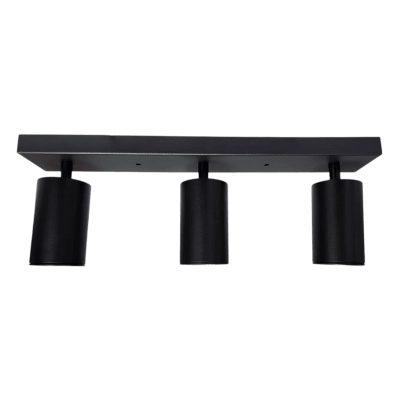 Aplique Porta GU10 Triple Negro Sobrepuesto Led Modelo Altair III