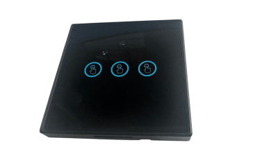 Interruptor Inalámbrico Negro 3 Botón 433Mhz
