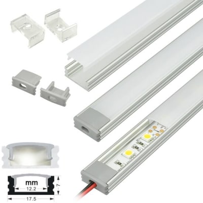 Perfil Aluminio Difusor 1205 2mt Rectangular Plano