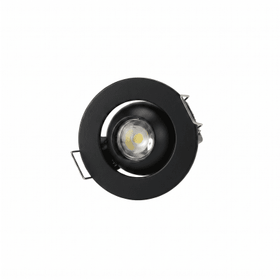 Foco Spot Mini Basculante 2W 3000K Luz Cálida Negro