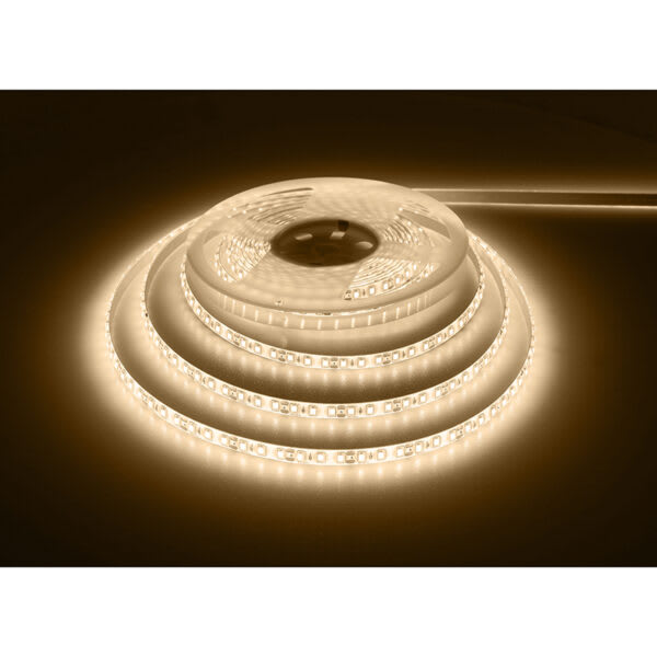 Cinta Led 12V 2835 8W/m IP20 120Led/m 3000K Luz Cálida 5mt SEC con Silicona2