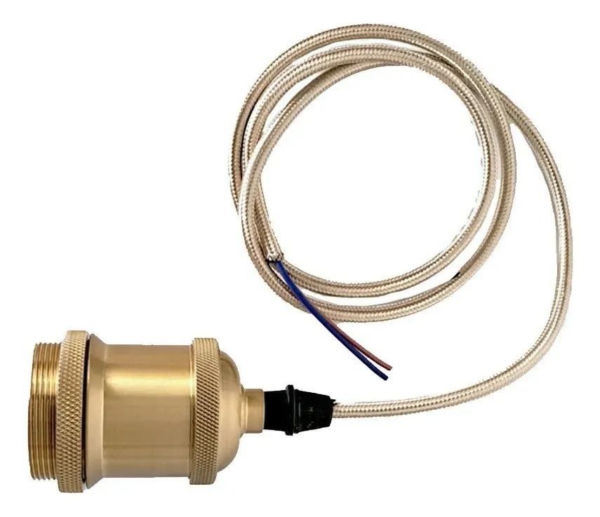 Soquete Vintage Dorado Pro E27 con cable 1mt2