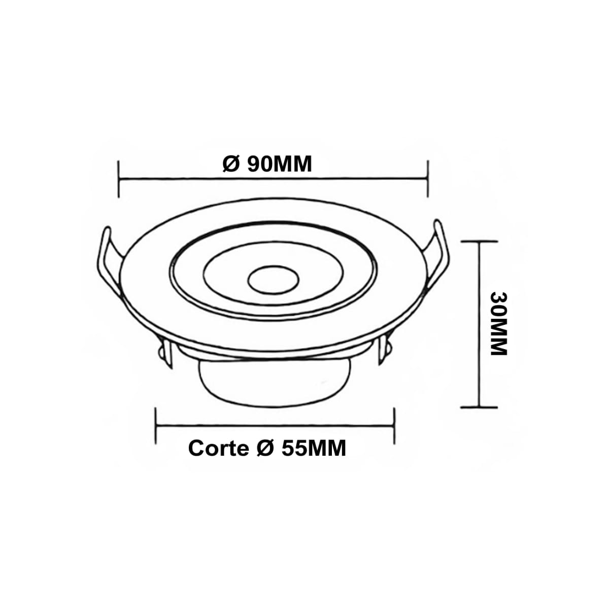 Foco Spot Eco Driver DC24V a AC220V IP65 Metal con Base3
