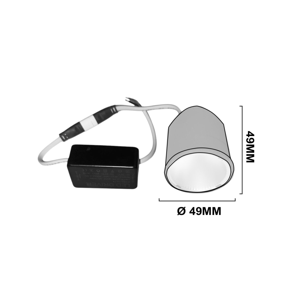 Foco Spot Eco Driver DC24V a AC220V IP65 Metal con Base6