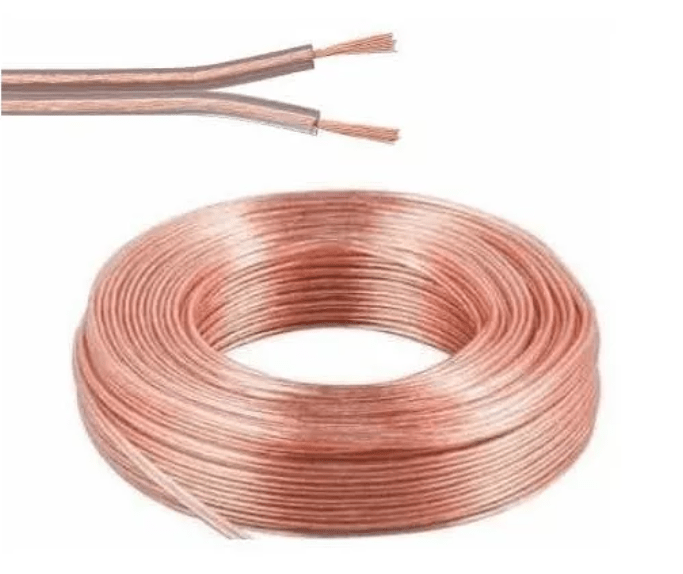 Cable Paralelo Transparente 2x24AWG 100mts cu/pvc2