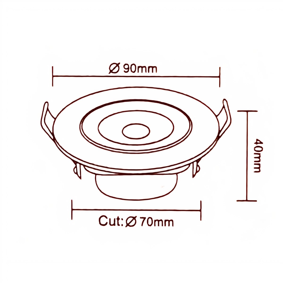 Foco Spot Led Redondo Embutido 6.5W 3000K Luz Cálida2