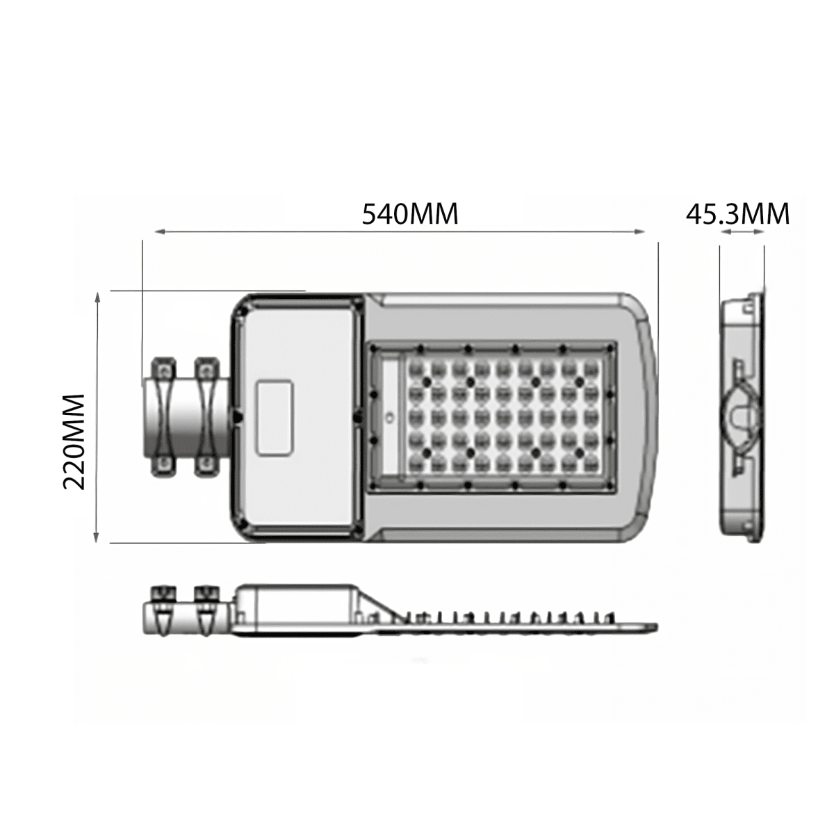 Luminaria Pública PubStreet 160W 5000K Luz Día Certif SEC3