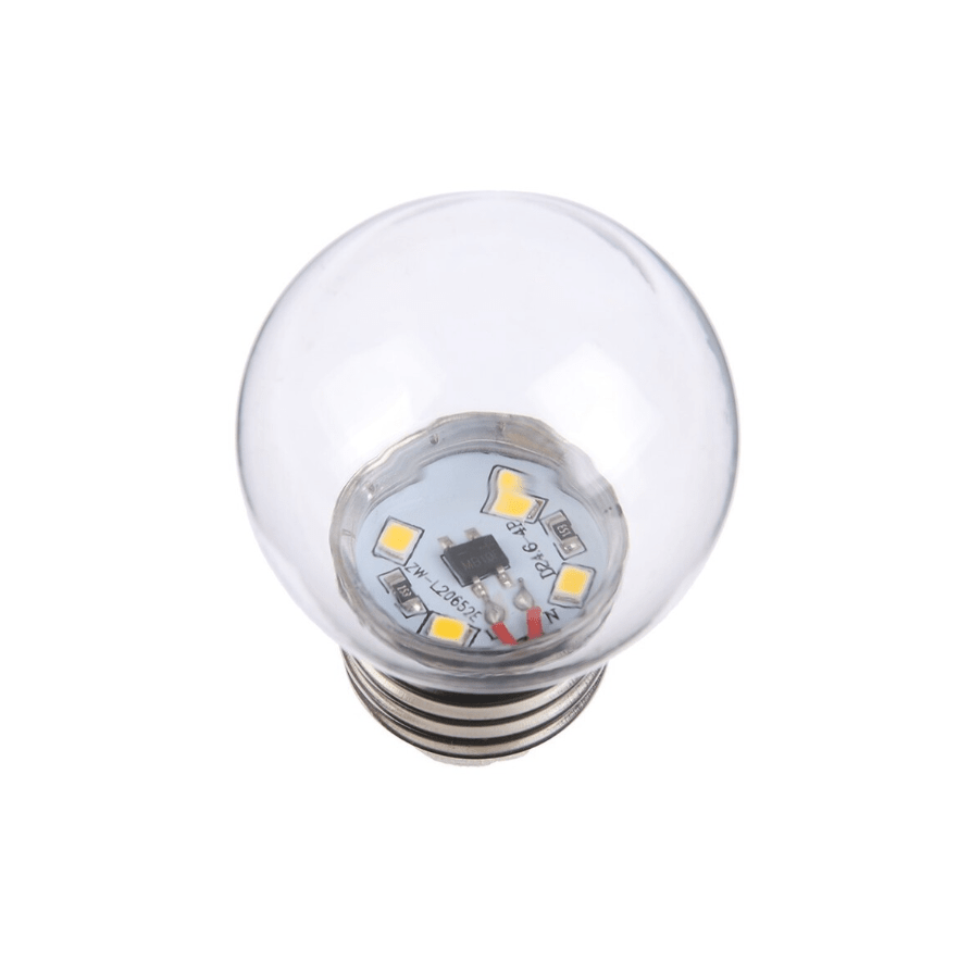 Ampolleta Decorativa SMD tipo Bola Transparente E27 G45 220V 3W 3000K2
