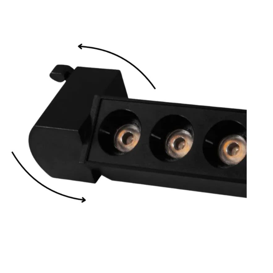 Foco Riel Monofásico Negro 10W 3000K Luz Cálida 220V 24° Móvil4